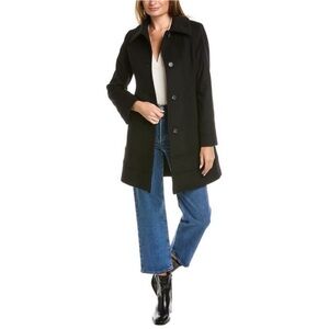 Classic Taylored Black Wool Coat for Women